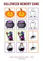 anteprima - Esercizi - Halloween Memor.y Game, vocabolario inglese - English vocabulary review - Pagina 1