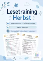 Vorschau - Arbeitsblätter - Lesetraining Herbst: Leseverständnis & Lesegenauigkeit - Fördermaterial LRS - Deckblatt