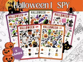 anteprima - Esercizi - Halloween I SPY & Counting Worksheets, Cerca e Trova di Halloween - Pagina di copertina
