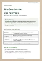 Vorschau - Arbeitsblätter - Die Geschichte des Fahrrads - Radfahrausbildung - Seite 1