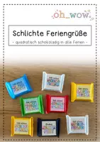 Vorschau - Mal- und Bastelvorlagen - Schlichte Feriengrüße für alle Ferien - Deckblatt