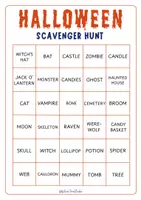 anteprima - Esercizi - Halloween Scavenger Hunt & Vocabulary, Caccia al Tesoro Inglese - Pagina 1