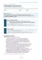 Vorschau - Klassenarbeiten - Schulaufgabe Argumentieren Kl. 8 – mit Musterlösung - Deckblatt