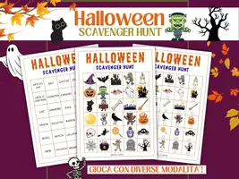 anteprima - Esercizi - Halloween Scavenger Hunt & Vocabulary, Caccia al Tesoro Inglese - Pagina di copertina