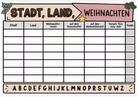 Vorschau - Spiele - Stadt, Land, Weihnachten - Spiel , Klasse 6,7,8,9 - Seite 1