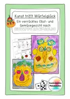 Vorschau - Arbeitsblätter - Giuseppe Arcimboldo - Obst- und Gemüsegesichter würfeln - Kunst mit Wasserfarben - Deckblatt