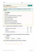anteprima - Esercizi - Comprensione del testo classe prima gratis: 1 lettura - Pagina 1