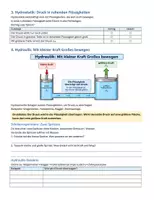 Vorschau - Arbeitsblätter - Arbeitsblatt Hydrostatik Hydraulik Schweredruck Auftrieb Archimedes Schwimmen Schweben Sinken Experiment mit Lösungen - Seite 2