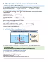 Vorschau - Arbeitsblätter - Arbeitsblatt Hydrostatik Hydraulik Schweredruck Auftrieb Archimedes Schwimmen Schweben Sinken Experiment mit Lösungen - Seite 3