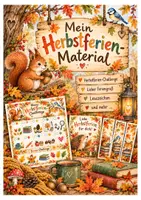 Vorschau - Arbeitsblätter - Herbstferien-Challenge, Lesezeichen,Feriengruß,Ferienfoto🍂 - Deckblatt