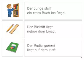 Vorschau - Stationenlernen - In der Schule Erste Sätze lesen Satz Bild Zuordnung - Seite 3