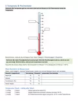 Vorschau - Arbeitsblätter - Arbeitsblatt Wärmelehre Wärme Thermometer Temperatur Wärmeübertragung Wärmeempfinden Ausdehnung Experiment mit Lösungen - Seite 1
