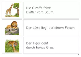 Vorschau - Stationenlernen - Im Zoo Erste Sätze lesen Satz Bild Zuordnung - Seite 3