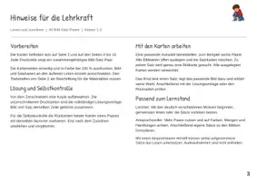 Vorschau - Stationenlernen - Mein Körper und mein Tag Erste Sätze lesen Satz Bild Zuordnung - Seite 2