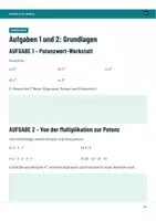 Vorschau - Arbeitsblätter - Potenzen - Potenzen berechnen und vergleichen - Aufgabenheft inklusive Lösungen - Seite 1