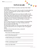 Vorschau - Arbeitsblätter - 10 Lesetexte für Jugendliche - B1 Niveau, DaF-DaZ - Seite 1