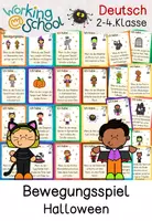 Vorschau - Spiele - Bewegungsspiel Halloween | Lesen mit Bewegung | Leseverstehen Klasse 2-4 - Deckblatt