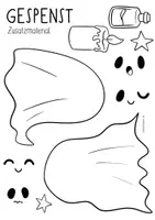 Vorschau - Mal- und Bastelvorlagen - Halloween Gespenst / Geister Bastelvorlage Grundschule - Seite 3