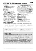 Vorschau - Arbeitsblätter - Quiz Länder der Welt: 20 Fragen mit Weltkarte Klasse 5-6 - Seite 1