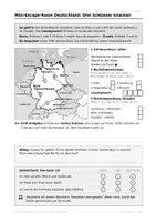 Vorschau - Arbeitsblätter - Escape Room Deutschland Klasse 4: Karte, Flüsse, Richtungen - Deckblatt