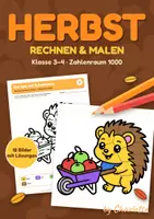 Vorschau - Arbeitsblätter - Herbst Mathe Klasse 3–4: Rechnen & Malen - Deckblatt