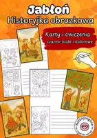 zapowiedź - Karty pracy - Historyjka obrazkowa jesienią – jabłoń, proste pisanie - obwoluta