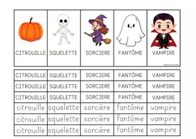 Aperçu - Apprentissages en autonomie - Halloween - Boite à compter retrouver les mots identiques - Page de couverture
