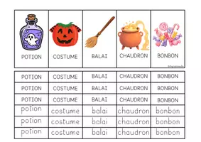 Aperçu - Apprentissages en autonomie - Halloween - Boite à compter retrouver les mots identiques - Page 2