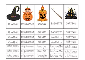 Aperçu - Apprentissages en autonomie - Halloween - Boite à compter retrouver les mots identiques - Page 3