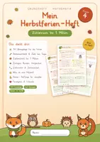 Vorschau - Arbeitsblätter - Herbstferienheft Mathe Klasse 4 - Deckblatt