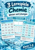 Vorschau - Spiele - Wasser & Lösungen – 3 Lernspiele Chemie Klasse 7–8 - Deckblatt