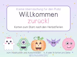 Vorschau - selbst erstellte Cliparts/Grafiken - Halloween NRW Willkommenskarten nach den Herbstferien Gruß - Seite 1