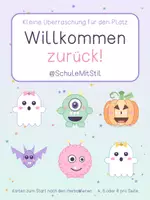 Vorschau - selbst erstellte Cliparts/Grafiken - Halloween NRW Willkommenskarten nach den Herbstferien Gruß - Deckblatt