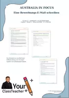 Vorschau - Stundenentwürfe - Australia: Writing and improving an application email, Unterrichtsplanung+ Lösungen/ 9. Klasse - Deckblatt
