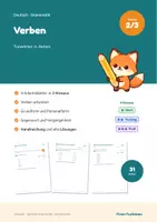 Vorschau - Arbeitsblätter - Verben Klasse 2 und 3 – Tunwörter erkennen, Grundform, Personalform, Gegenwart und Vergangenheit mit Lösungen - Deckblatt