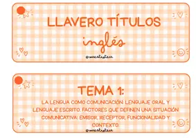 Vista previa - Unidades / Secuencias / Situaciones de Aprendizaje - Llavero de los temas de inglés oposiciones - Portada