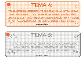 Vista previa - Unidades / Secuencias / Situaciones de Aprendizaje - Llavero de los temas de inglés oposiciones - página 2