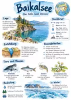 Vorschau - Arbeitsblätter - Lernposter + AB mit Fragen zum Thema "Baikalsee" + Lösungsblatt - Deckblatt