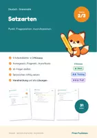 Vorschau - Arbeitsblätter - Satzarten Klasse 2 und 3 – Aussagesatz, Fragesatz, Ausrufesatz, W-Fragen, Satzzeichen: Deutsch mit Lösungen - Deckblatt