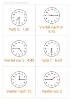 Vorschau - Arbeitsblätter - Uhr lesen Tafelbild & Präsentation Klasse 2/3 – volle, halbe und Viertelstunden, Minuten, 24 Stunden | PowerPoint + PDF, Lernuhr - Seite 3