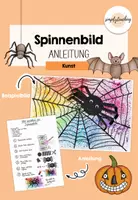Vorschau - Mal- und Bastelvorlagen - Spinnenbild - Anleitung - Kunst (Halloween) - Deckblatt