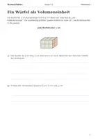 Vorschau - Arbeitsblätter - Volumen und Einheitswürfel Arbeitsheft Klasse 5–6 - Seite 1