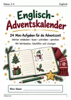 Vorschau - Stundenentwürfe - Englisch-Adventskalender Klasse 3–4 – 24 Aufgaben - Deckblatt