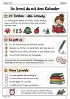 Vorschau - Stundenentwürfe - Englisch-Adventskalender Klasse 3–4 – 24 Aufgaben - Seite 1