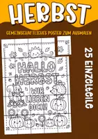 Vorschau - Arbeitsblätter - Herbst Gemeinschaftliches Poster zum Ausmalen - Kreativer Freiraum - Seite 1