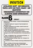 Vorschau - Arbeitsblätter - Satzglieder, Haupt- und Nebensätze, Tempus, Aktiv und Passiv, Subjekt- und Objektsätze Vorgangspassiv, Zustandspassiv und Gliedsätze sicher unterscheiden Klasse 6 - Deckblatt