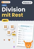 Vorschau - Arbeitsblätter - Division mit Rest – Übungsheft Klasse 3 | 19 Arbeitsblätter - Deckblatt