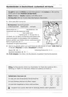 Vorschau - Arbeitsblätter - Bundesländer Lückentext mit Karte Klasse 3–4 - Deckblatt