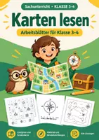 Vorschau - Arbeitsblätter - Karten lesen, Lernkarten-Set Sachunterricht, Klasse 3-4 - Seite 1