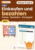 Vorschau - Arbeitsblätter - Einkaufen und Rückgeld Klasse 3 und 4 | Rechnen mit Geld Übungsheft | mit Lösungen - Deckblatt
